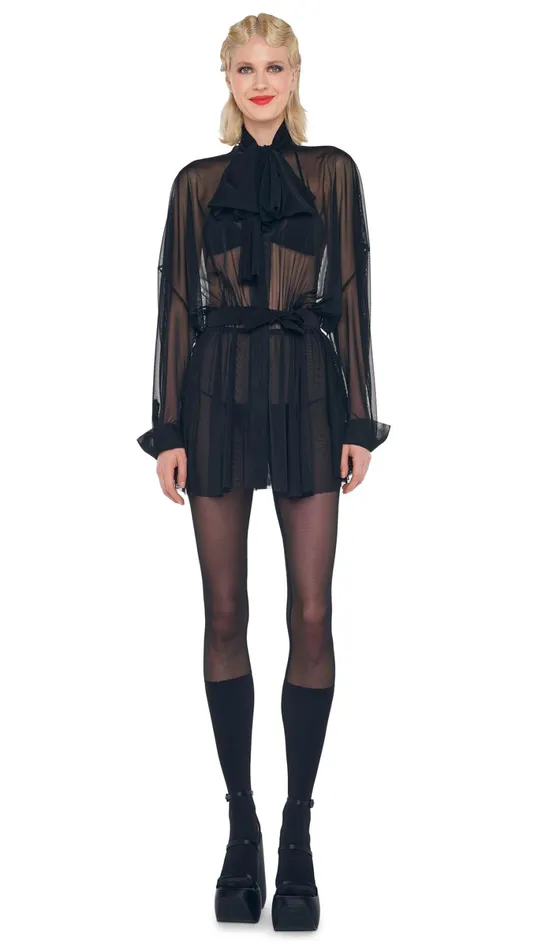 Norma Kamali Dresses SUPER OS BF NK SHIRT MINI DRESS Black 8211 Clothing