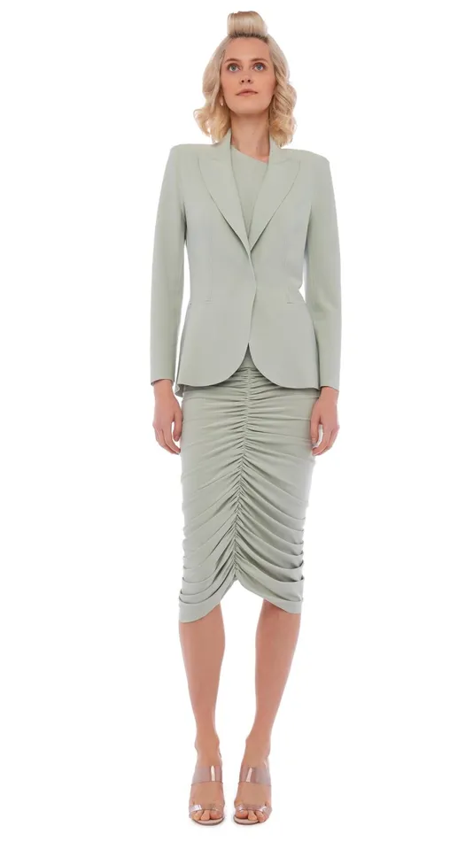 Norma Kamali Jackets CLASSIC SINGLE BREASTED JACKET Dried Sage 8211 Clothing