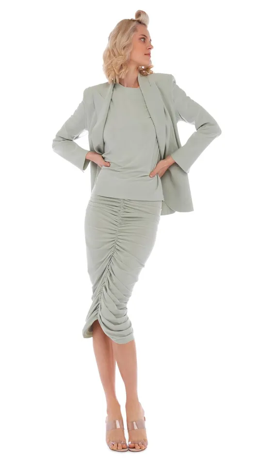 Norma Kamali Jackets CLASSIC SINGLE BREASTED JACKET Dried Sage 8211 Clothing Norma Kamali Jackets CLASSIC SINGLE BREASTED JACKET Dried Sage 8211 Clothing