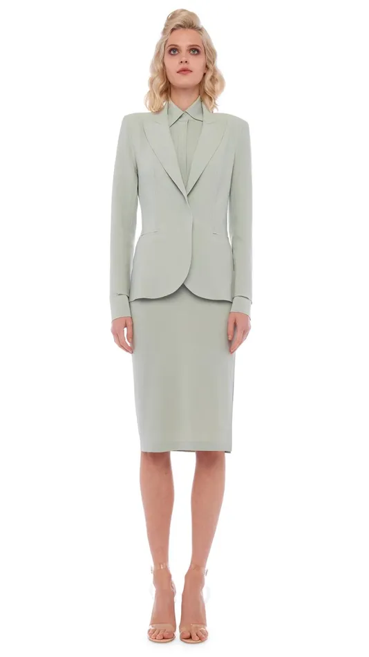 Norma Kamali Jackets CLASSIC SINGLE BREASTED JACKET Dried Sage 8211 Clothing Norma Kamali Jackets CLASSIC SINGLE BREASTED JACKET Dried Sage 8211 Clothing