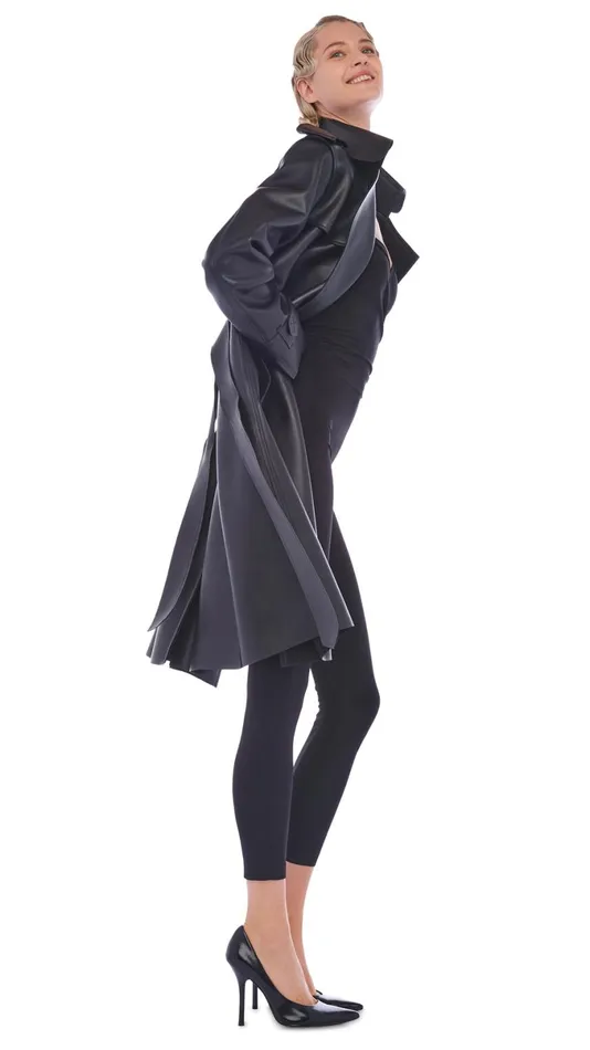 Norma Kamali Jackets DOUBLE BREASTED TRENCH Black 8211 Clothing