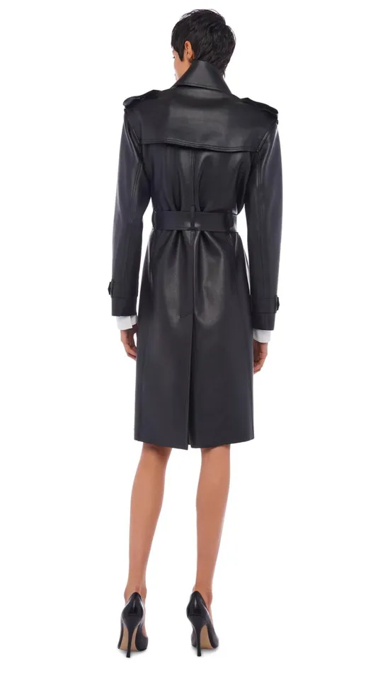 Norma Kamali Jackets DOUBLE BREASTED TRENCH Black 8211 Clothing