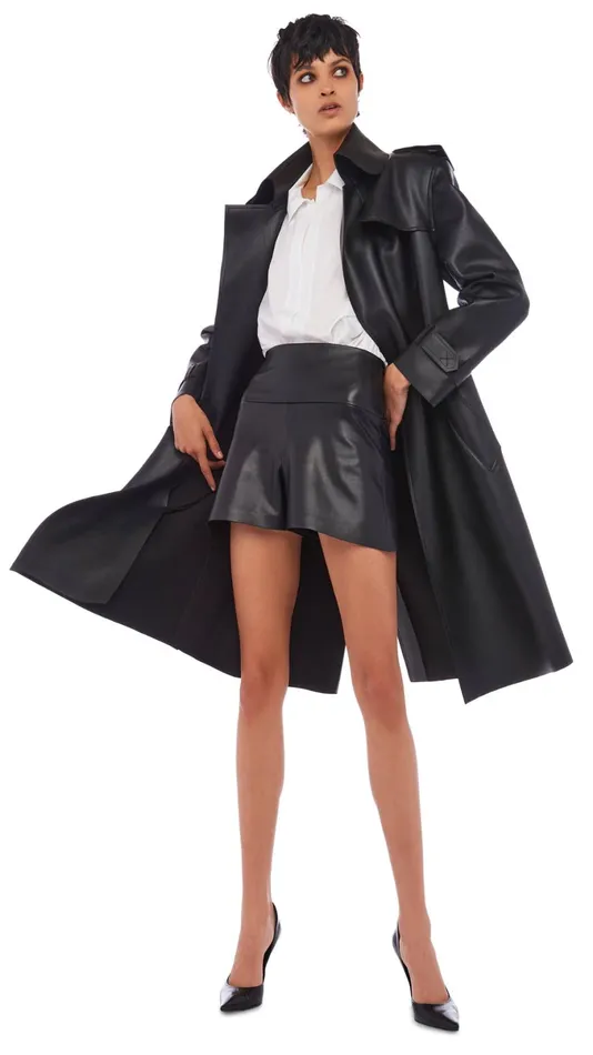 Norma Kamali Jackets DOUBLE BREASTED TRENCH Black 8211 Clothing
