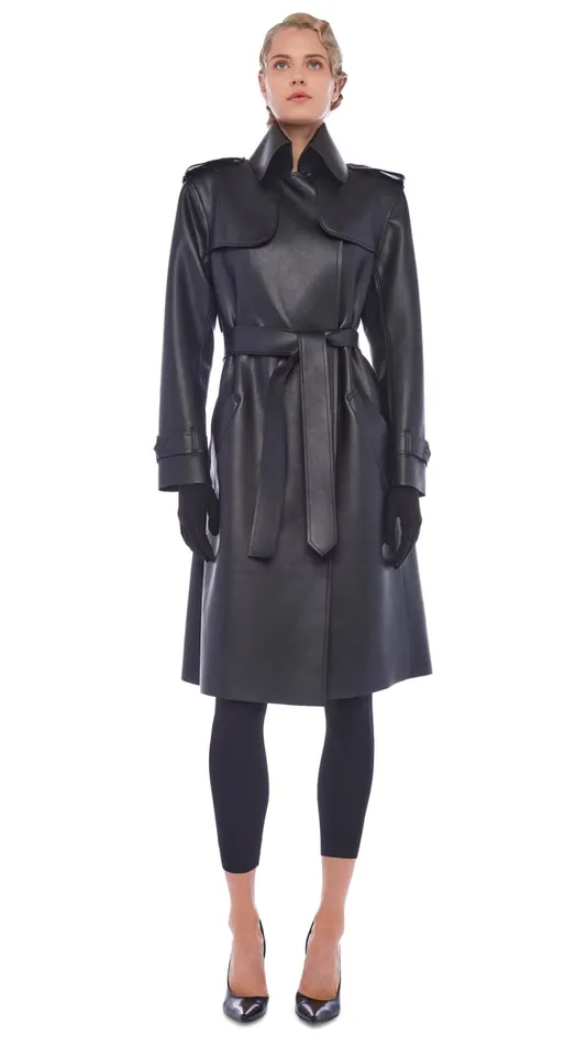 Norma Kamali Jackets DOUBLE BREASTED TRENCH Black 8211 Clothing