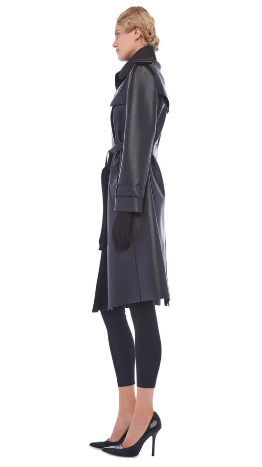 Norma Kamali Jackets DOUBLE BREASTED TRENCH Black 8211 Clothing