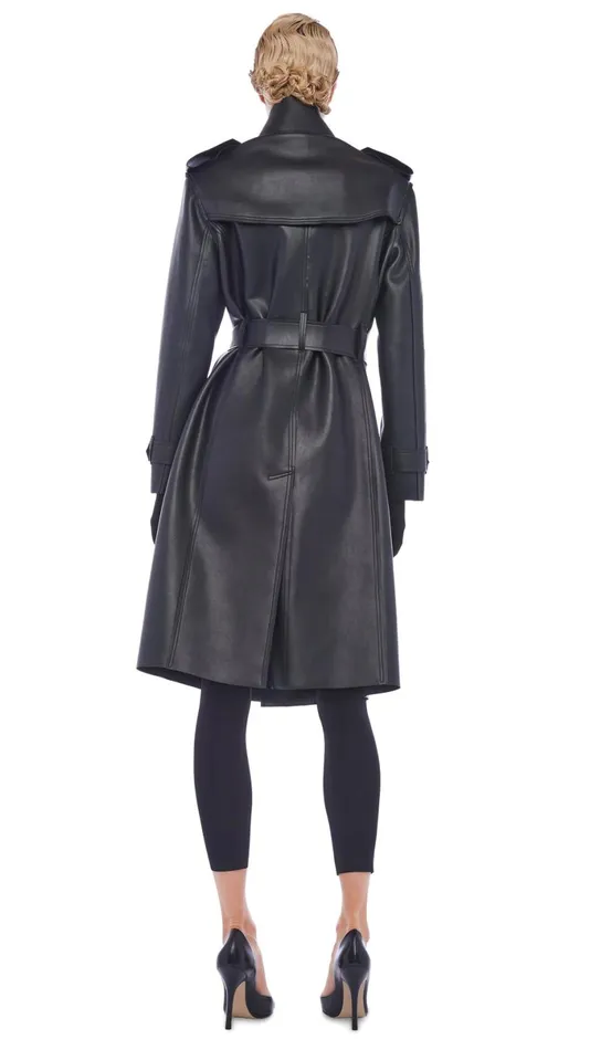 Norma Kamali Jackets DOUBLE BREASTED TRENCH Black 8211 Clothing