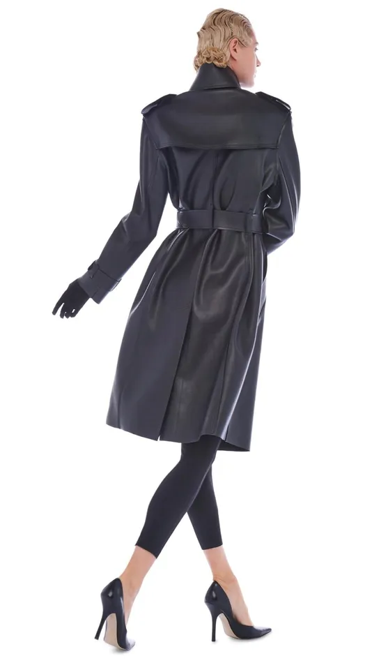 Norma Kamali Jackets DOUBLE BREASTED TRENCH Black 8211 Clothing