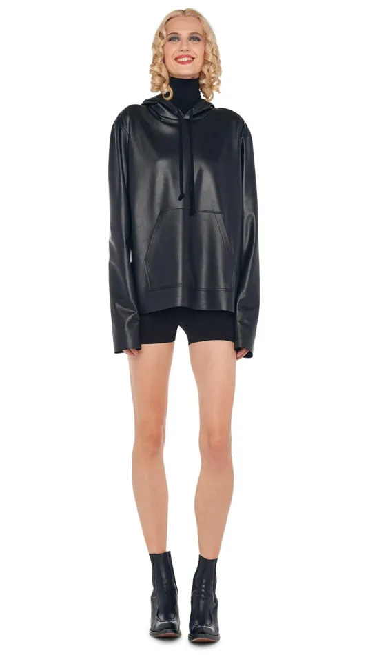 Norma Kamali Jackets NK HOODIE Black 8211 Clothing
