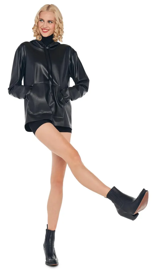 Norma Kamali Jackets NK HOODIE Black 8211 Clothing