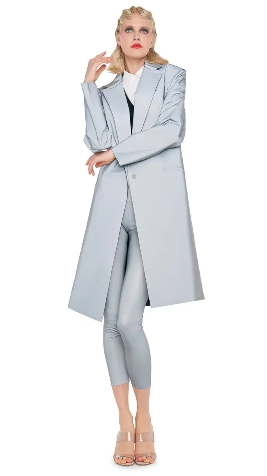Norma Kamali Jackets OVERSIZED SINGLE BREASTED JACKET Grey 8211 Clothing