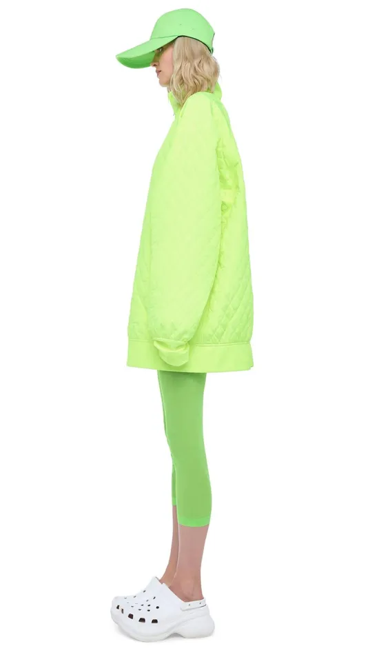 Norma Kamali Jackets QUILTED OS BOMBER JACKET Highlighter 8211 Clothing