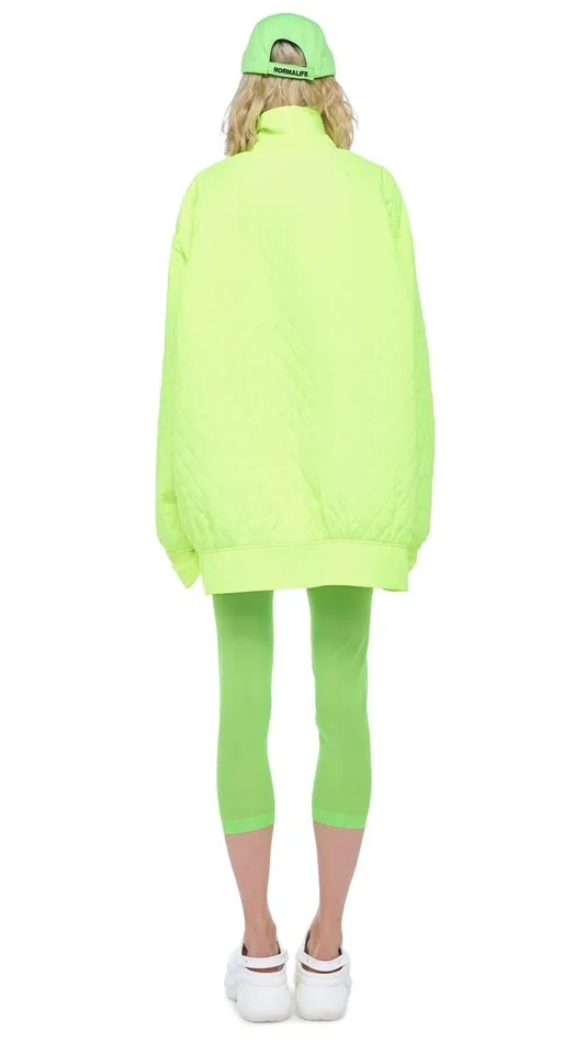 Norma Kamali Jackets QUILTED OS BOMBER JACKET Highlighter 8211 Clothing