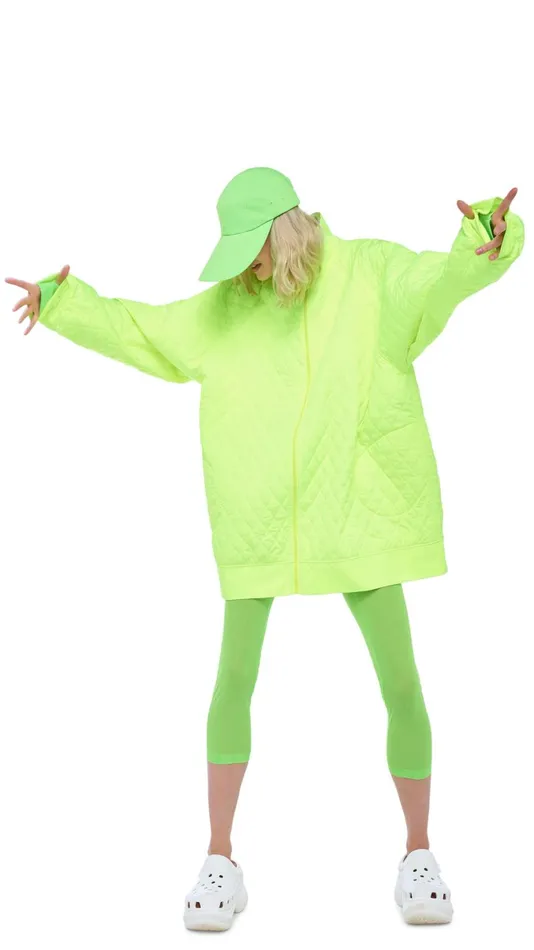 Norma Kamali Jackets QUILTED OS BOMBER JACKET Highlighter 8211 Clothing