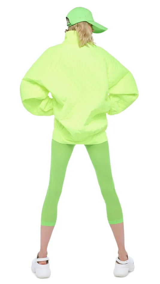 Norma Kamali Jackets QUILTED OS BOMBER JACKET Highlighter 8211 Clothing