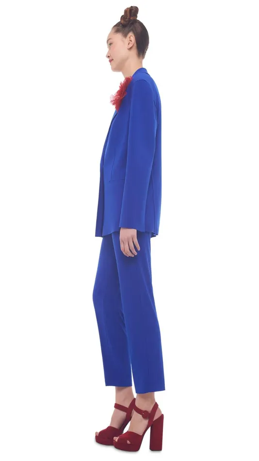 Norma Kamali Jackets SB STRAIGHT FIT JACKET Cobalt 8211 Clothing