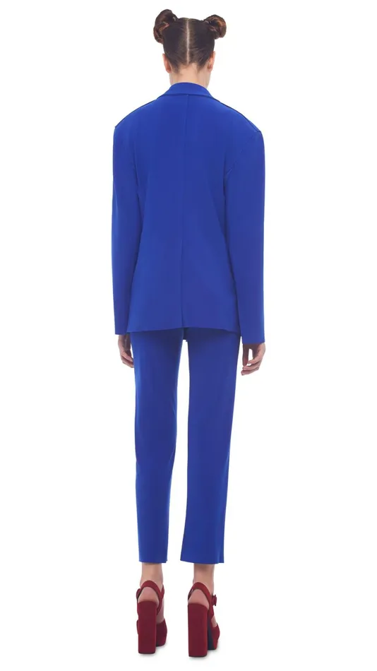Norma Kamali Jackets SB STRAIGHT FIT JACKET Cobalt 8211 Clothing