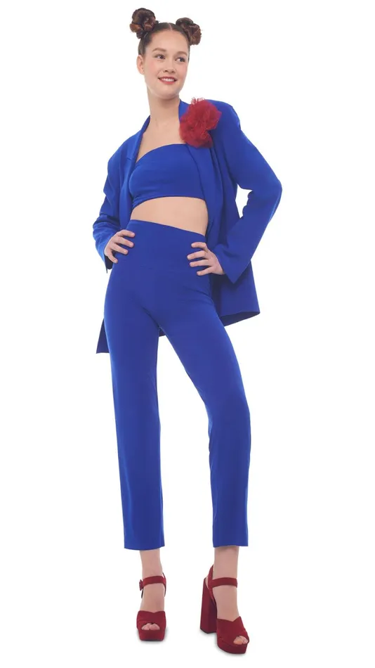 Norma Kamali Jackets SB STRAIGHT FIT JACKET Cobalt 8211 Clothing
