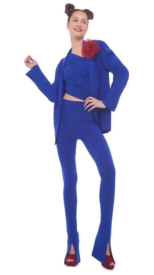 Norma Kamali Jackets SB STRAIGHT FIT JACKET Cobalt 8211 Clothing