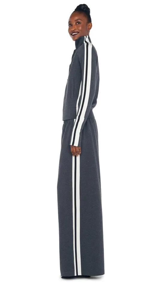 Norma Kamali Jackets SIDE STRIPE TURTLE JACKET Dark Heather Greyoffset Stripe 8211 Clothing Norma Kamali Jackets SIDE STRIPE TURTLE JACKET Dark Heather Greyoffset Stripe 8211 Clothing