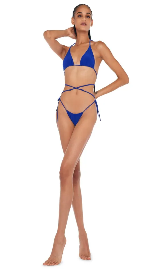 Norma Kamali Swimwear CRISS CROSS BIKINI BRA BOTTOM Electric Blue 8211 Clothing Norma Kamali Swimwear CRISS CROSS BIKINI BRA BOTTOM Electric Blue 8211 Clothing