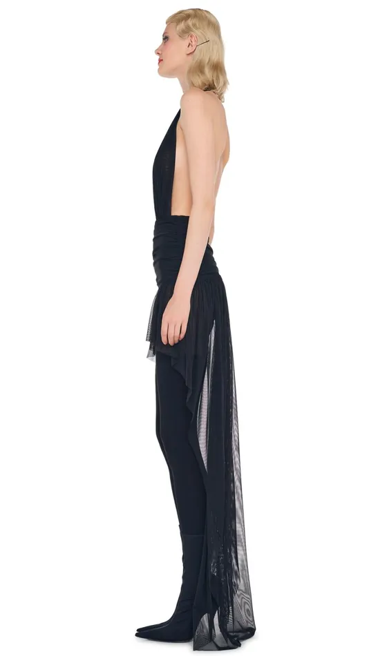 Norma Kamali Swimwear HI LOW HALTER DRESS Black 8211 Clothing
