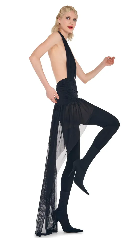 Norma Kamali Swimwear HI LOW HALTER DRESS Black 8211 Clothing