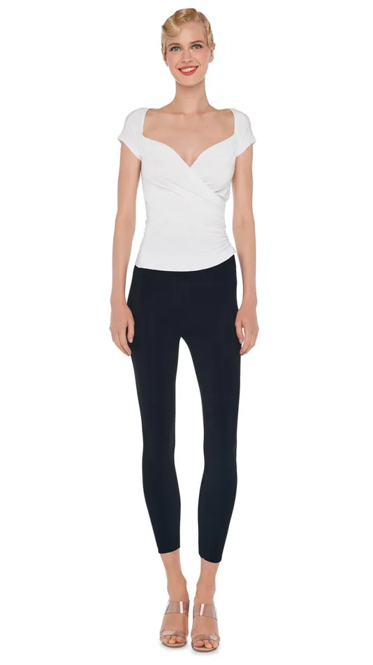 Norma Kamali Tops CAP SLEEVE SWEETHEART SIDE DRAPE TOP Snow White 8211 Clothing Norma Kamali Tops CAP SLEEVE SWEETHEART SIDE DRAPE TOP Snow White 8211 Clothing
