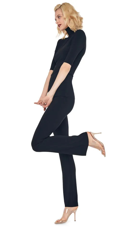 Norma Kamali Tops SHORT SLEEVE TURTLE TOP Black 8211 Clothing