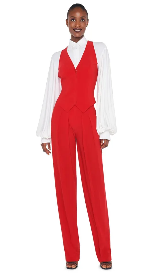 Norma Kamali Tops SIMPLE VEST Tiger Red 8211 Clothing