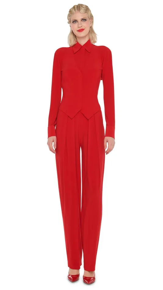 Norma Kamali Tops SIMPLE VEST Tiger Red 8211 Clothing