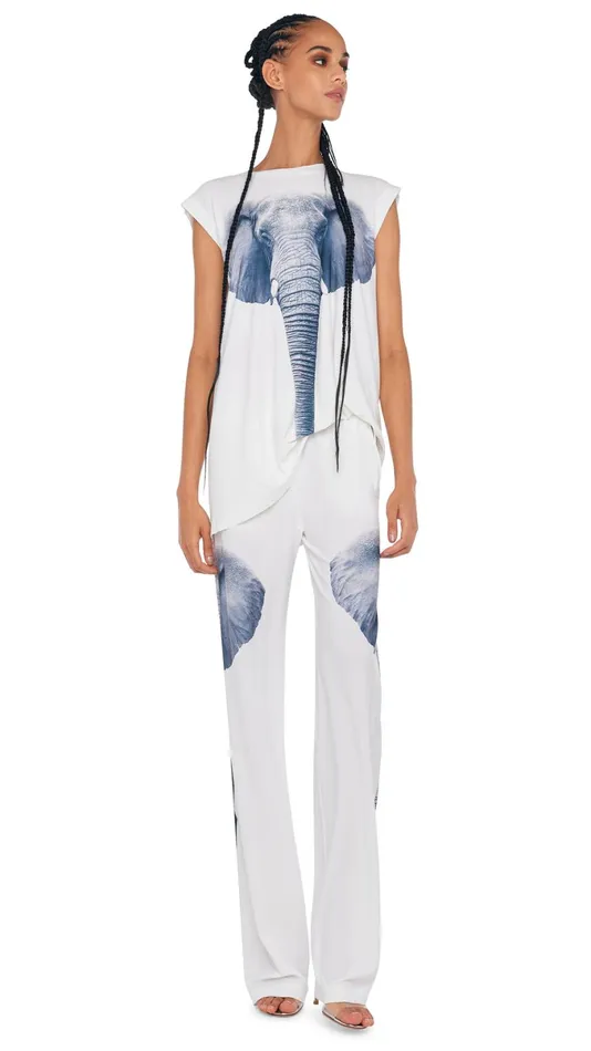 Norma Kamali Tops SLEEVELESS BOYFRIEND CREWNECK TOP Elephant Headsnow White 8211 Clothing Norma Kamali Tops SLEEVELESS BOYFRIEND CREWNECK TOP Elephant Headsnow White 8211 Clothing