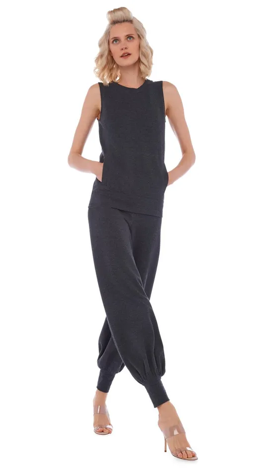 Norma Kamali Tops SLEEVELESS TAILORED TERRY TOP Dark Heather Grey 8211 Clothing Norma Kamali Tops SLEEVELESS TAILORED TERRY TOP Dark Heather Grey 8211 Clothing