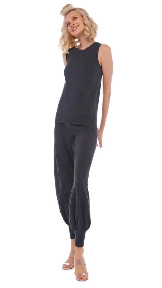 Norma Kamali Tops SLEEVELESS TAILORED TERRY TOP Dark Heather Grey 8211 Clothing Norma Kamali Tops SLEEVELESS TAILORED TERRY TOP Dark Heather Grey 8211 Clothing