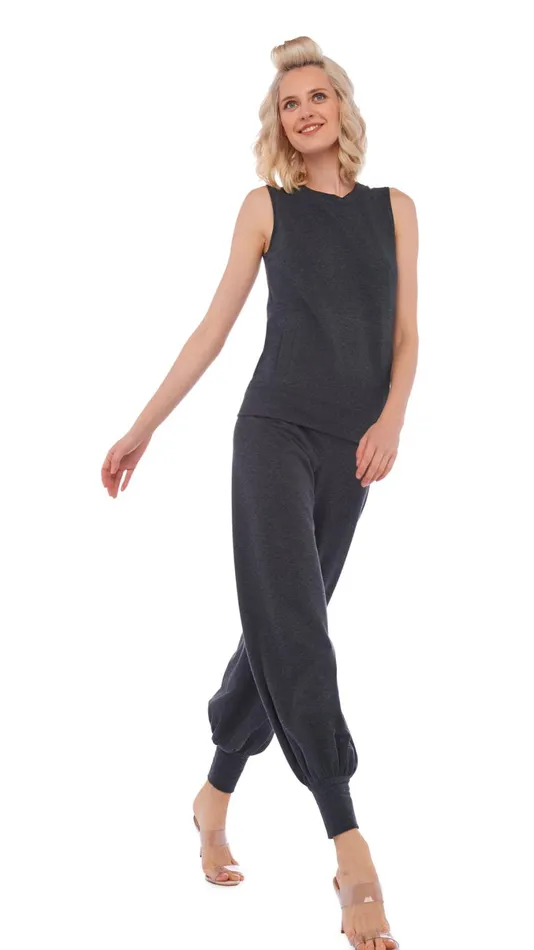 Norma Kamali Tops SLEEVELESS TAILORED TERRY TOP Dark Heather Grey 8211 Clothing Norma Kamali Tops SLEEVELESS TAILORED TERRY TOP Dark Heather Grey 8211 Clothing