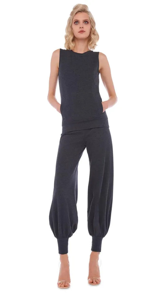 Norma Kamali Tops SLEEVELESS TAILORED TERRY TOP Dark Heather Grey 8211 Clothing Norma Kamali Tops SLEEVELESS TAILORED TERRY TOP Dark Heather Grey 8211 Clothing