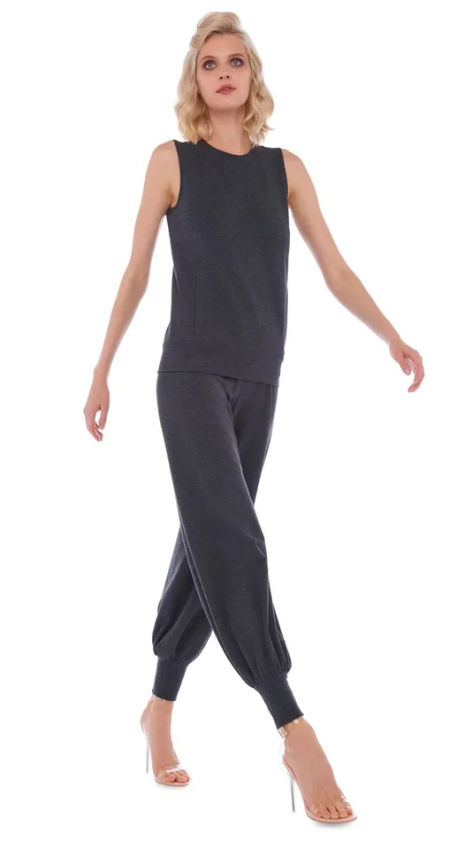 Norma Kamali Tops SLEEVELESS TAILORED TERRY TOP Dark Heather Grey 8211 Clothing Norma Kamali Tops SLEEVELESS TAILORED TERRY TOP Dark Heather Grey 8211 Clothing