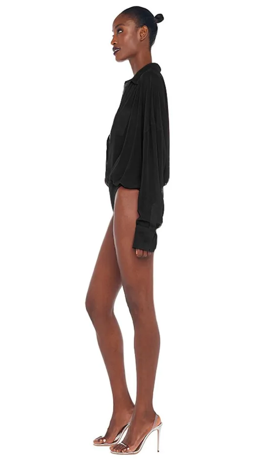 Norma Kamali Tops SUPER OS BF NK SHIRT BODYSUIT Black 8211 Clothing