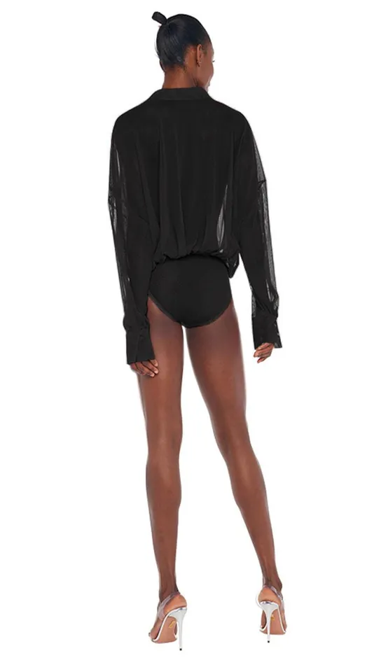 Norma Kamali Tops SUPER OS BF NK SHIRT BODYSUIT Black 8211 Clothing