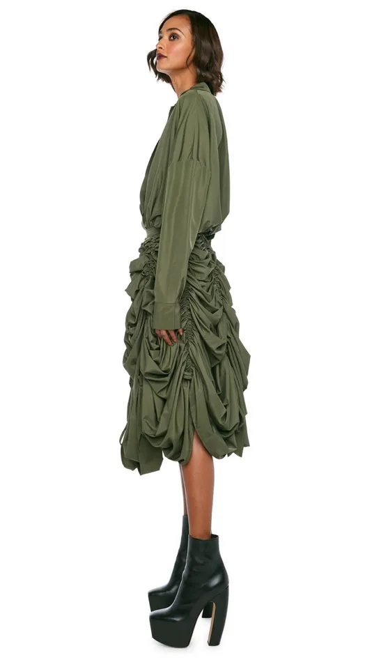 Norma Kamali Tops SUPER OS BF NK SHIRT BODYSUIT Military 8211 Clothing