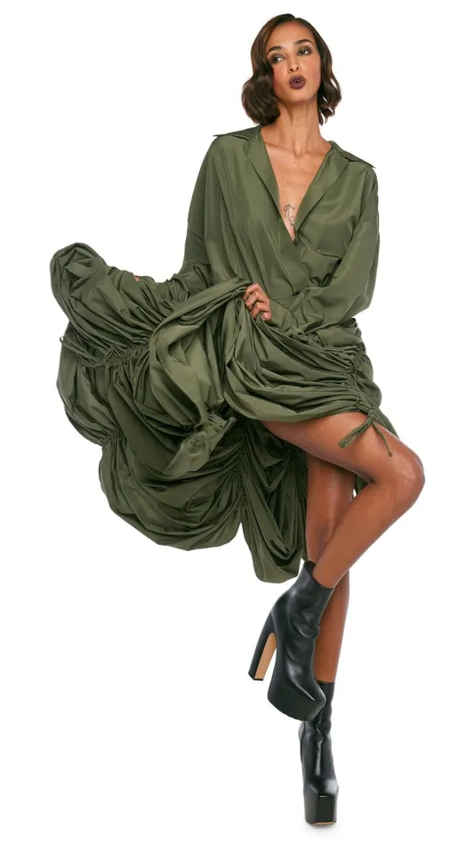 Norma Kamali Tops SUPER OS BF NK SHIRT BODYSUIT Military 8211 Clothing