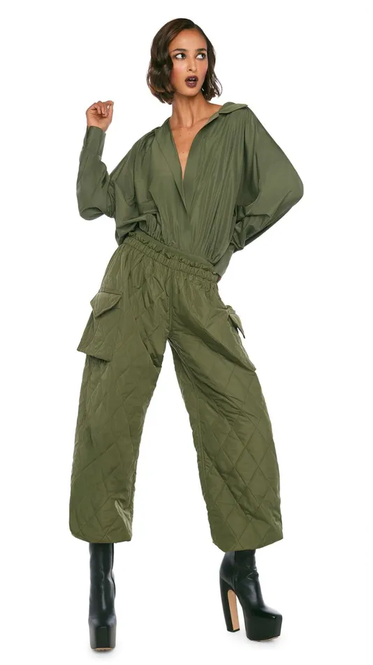 Norma Kamali Tops SUPER OS BF NK SHIRT BODYSUIT Military 8211 Clothing