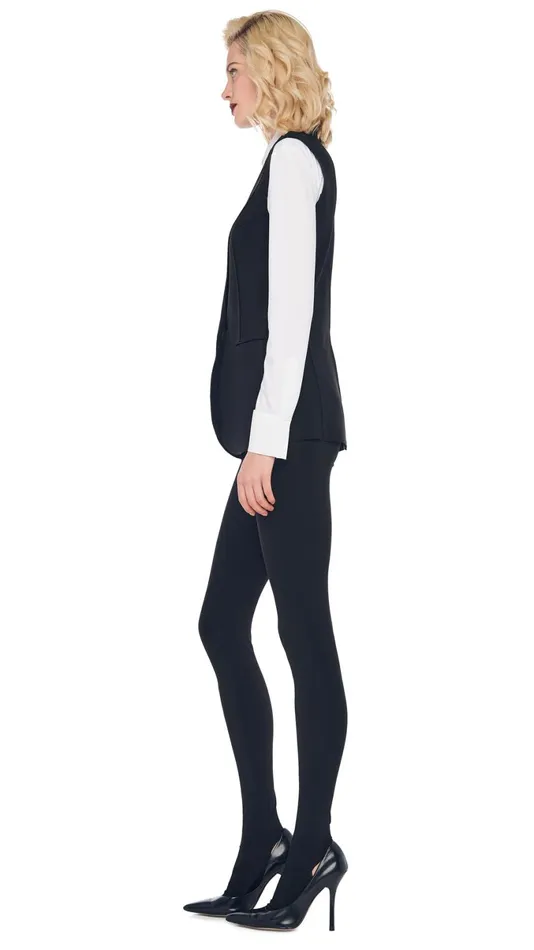 Norma Kamali Wardrobe LEGGING W FOOTIE WO WAISTBAND With SLEEVELESS SINGLE BREASTED JACKET 8211 Clothing Norma Kamali Wardrobe LEGGING W FOOTIE WO WAISTBAND With SLEEVELESS SINGLE BREASTED JACKET 8211 Clothing