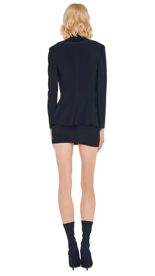 Norma Kamali Wardrobe SLEEVELESS PICKLEBALL MINI DRESS With SINGLE BREASTED BOY FIT JACKET 8211 Clothing Norma Kamali Wardrobe SLEEVELESS PICKLEBALL MINI DRESS With SINGLE BREASTED BOY FIT JACKET 8211 Clothing
