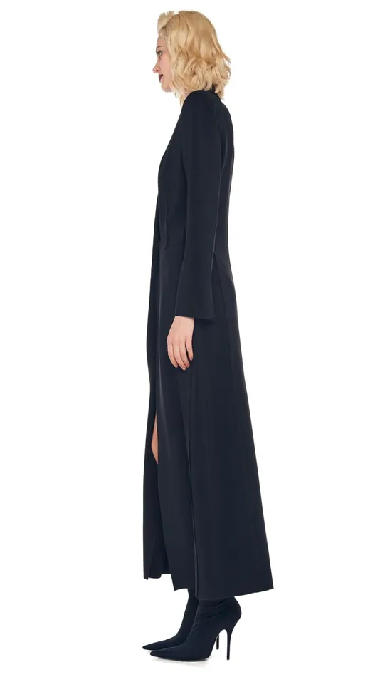 Norma Kamali Wardrobe STRAPLESS PICKLEBALL MINI DRESS With SINGLE BREASTED COAT 8211 Clothing Norma Kamali Wardrobe STRAPLESS PICKLEBALL MINI DRESS With SINGLE BREASTED COAT 8211 Clothing