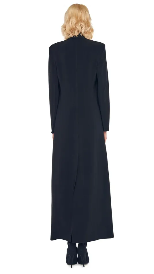 Norma Kamali Wardrobe STRAPLESS PICKLEBALL MINI DRESS With SINGLE BREASTED COAT 8211 Clothing Norma Kamali Wardrobe STRAPLESS PICKLEBALL MINI DRESS With SINGLE BREASTED COAT 8211 Clothing