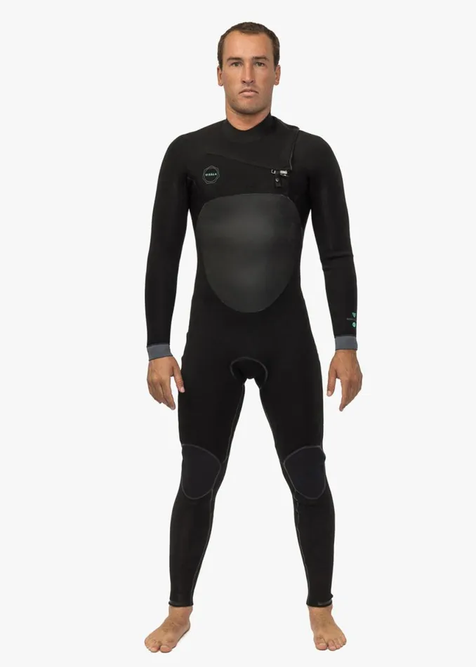 North Seas 32 Full Chest Zip Wetsuit Black Men Vissla Wetsuits