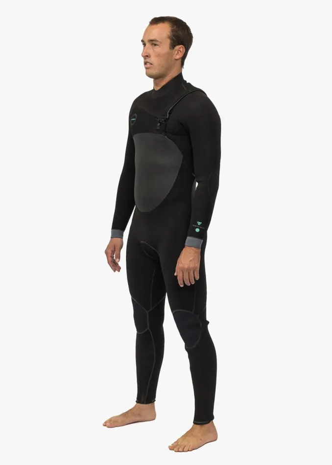 North Seas 32 Full Chest Zip Wetsuit Black Men Vissla Wetsuits