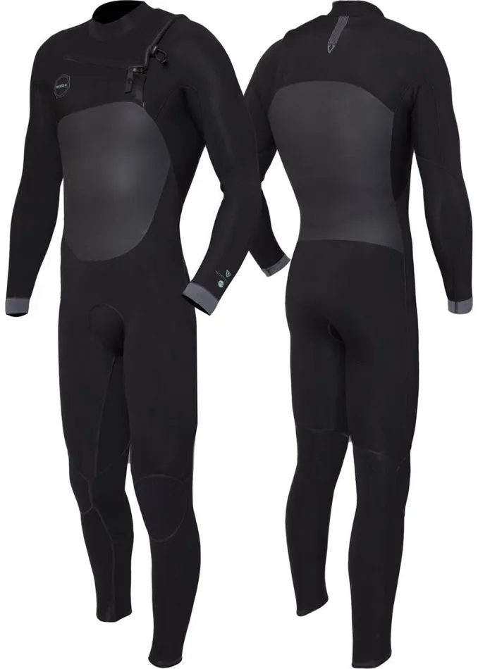 North Seas 32 Full Chest Zip Wetsuit Black Men Vissla Wetsuits