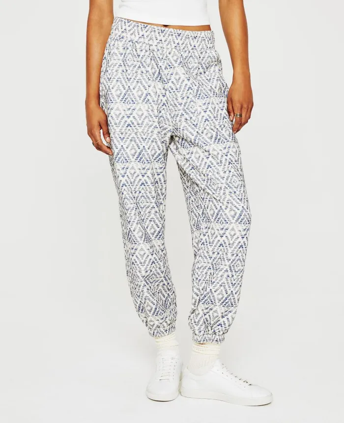 Nova Sweatpant Diamond Chevron Blue Multi Women AG Jeans Pants Nova Sweatpant Diamond Chevron Blue Multi Women AG Jeans Pants