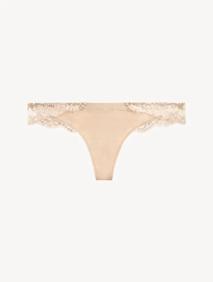 Nude Cotton Thong Lingerie La Perla G String and Thong